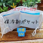 保冷剤2個付き&ノーズワイヤー 冷感マスク