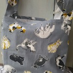 再販レジ袋型エコバック大(ごろりん猫ちゃんグレー)
