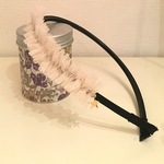 チュールと★のカチューシャ　（ホワイト）