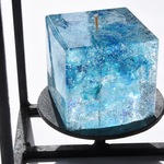 Blue cube candle