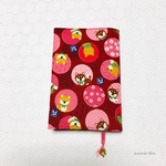 20%OFF 文庫本カバー かくれんぼ柴犬 和柄 赤