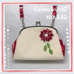 No.231  つまみ細工♡がま口のミニバッグ