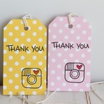 カメラのスタンプが可愛いTHANK YOUタグ