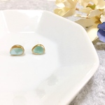 *和装にも*シーグラス の金継ぎピアス