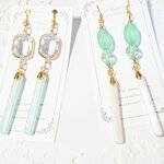 夏向きエメラルドグリーンのスティックビーズアクセサリー