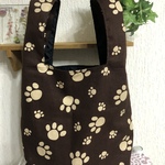 肉球🐾のエコバッグ（レジ袋Sサイズ)ブラウン