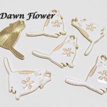 【D-0102】10pcs　ネコ　桜マークのおなか　30×27mm　ホワイト　チャーム