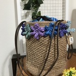 57-2.[t様専用]麻紐の花モチーフA付サマーバッグ
