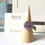 amethyst stainless ring 天然石 アメジスト14mm リング サイズフリー