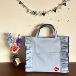 kikkokikunoさま専用　デニムフリルのレッスンバッグ＆シューズバッグ
