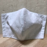 【接触冷感】綿レース生地の立体型夏マスク（白）