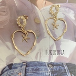 RUKIRIRIA #482 ピアスのみ  パールピアス ヒトデピアス サマーピアス　ハート