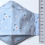 薄いブルー小花柄♪ レディース用マスク