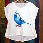 【送料無料】ブルーセキセイインコ◆2020新入荷♪てろてろTシャツ◆オウムインコ好きに