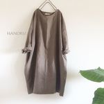 【アッシュグレー】国産リネンのシンプルワンピース