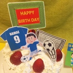 お名前と年齢入れます！サッカーのピックセット
