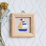 《新作》刺繍ミニフレーム＊ヨット⛵️[受注]