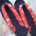 布ぞうり：cat-tomato様ご予約品＊dark blue27cm/北欧ネコちゃんred