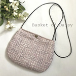 リバティ　ふんわりスマホポーチ　ポシェット　大きめ　スリーピングローズ　ラベンダー