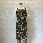 【オーダー品】パン&スイーツ柄エプロン ダークグリーン