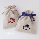手刺繍巾着ポーチ ❁ お客様オーダー品