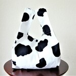 0023fumさまオーダー品レジ袋型エコバッグ◎牛柄◎ランチバッグ◎コンビニ袋◎マチたっぷり15㎝◎