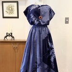 T様ご予約品　疋田絞り　藤模様　セットアップ　スカート裏地付き　浴衣リメイク　ハンドメイド