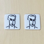 WHITE BLACK SQUARE FACE DESIGN PARTS