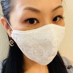 SALE 接触冷感　送料無料　おしゃれマスク　レースマスク　刺繍レース　夏マスク　フィルターポケット　大きめ　かわいい　小池都知事　ペイズリー