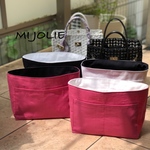 バッグインバッグ 帆布 白×ピンク