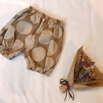 かぼちゃパンツ　水玉　ドット　くすみ　キッズ