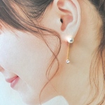 揺れるキラキラキャッチつき♡パールのピアス(イヤリング)