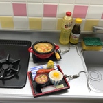 秋鮭の焼き魚と秋のお味噌汁　ピアス