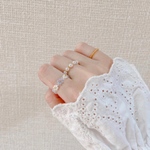 ビーズリング3点セット ブルー