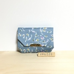 ラミネートの小さなお財布☆LIBERTY  グリマー(ブルーグレー)