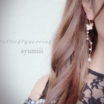 【再販】𝐵𝓊𝓉𝓉𝑒𝓇𝒻𝓁𝓎 ❤︎‬フェイクピアス‪‪❤︎‬ バタフライイヤリング