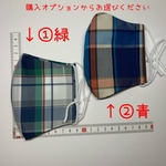 【特価⭐️COOL MAX裏表使用】子供サイズ　チェック　接触冷感　手作りマスク