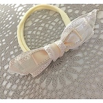 【送料込】ハンドメイド 赤ちゃん ヘアバンド ヘアアクセサリー ナイロンヘッドバンド オフホワイト ストレッチリボン