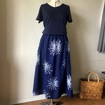 浴衣リメイク　ギャザースカート菊