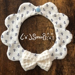 ペット用もくもくスタイ♡ちびイカリ柄⚓(ホワイト)♡リボン・鈴オプション