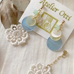 シェル×レースピアス　b