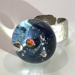 オパール　宇宙ガラスの指輪 C 130720