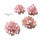 フェルト付・4pcs★sherbet flower cabochon・cherry pink（シャーベットカラー フラワー型カボション）