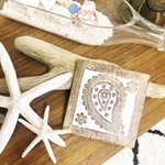 バリ雑貨＊タイルウッドコースター＊ペイズリー