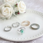 (限定数)❁セレクトリングセット・カスミ草の標本リング -Mint Silver-