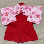 【写真モデルさん募集】ベビー袴風　袴　和装　子供服　ベビー服　ピンク　赤　桜　女の子