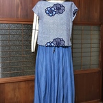着物リメイク 絞り浴衣Tシャツブラウス