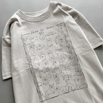 「犬が好きです」j'aime les chiens（手描きデザインTシャツ）カラー/グレー（5.6oz）