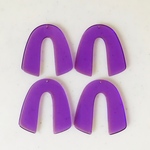 Clear Purple U Letter Pendant Tops