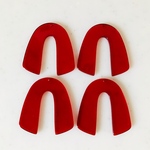 Clear Red U Letter Pendant Tops